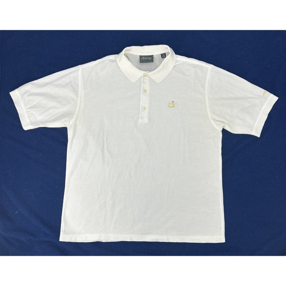 Men's‎ Masters Collection Golf Short Sleeve Polo Shirt White L Mercerized Cotton